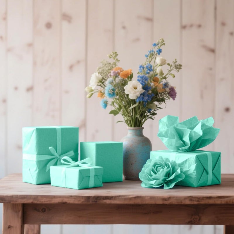 PLULON 60 Sheets Mint Green Tissue Paper for Gift Bags, Gift Wrapping Tissue Paper Bulk for Packaging 14 x 20 Inch Art Crafts Decorative Floral Wedding Birthday Party Decor - Image 5